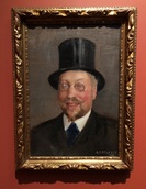 Albert Edelfeltin vuonna 1886 teettämä potretti hyvästä ystävästään, kuvanveistäjä Ville Vallgrenista (1855-1940). Ystävien Edelfelt-näyttelyvierailu Ateneumissa 7.9.2023.